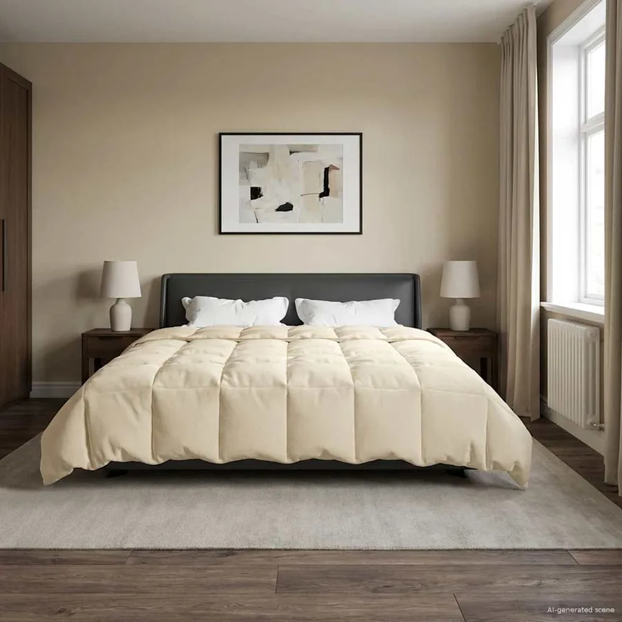 Duvet d'hiver Matelassé Crème 240 x 260 cm Microfibre