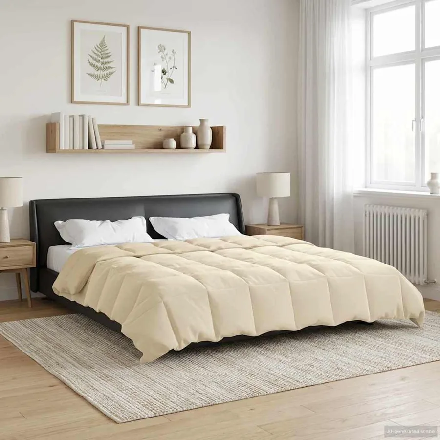Duvet d'hiver Matelassé Crème 240 x 260 cm Microfibre - 4