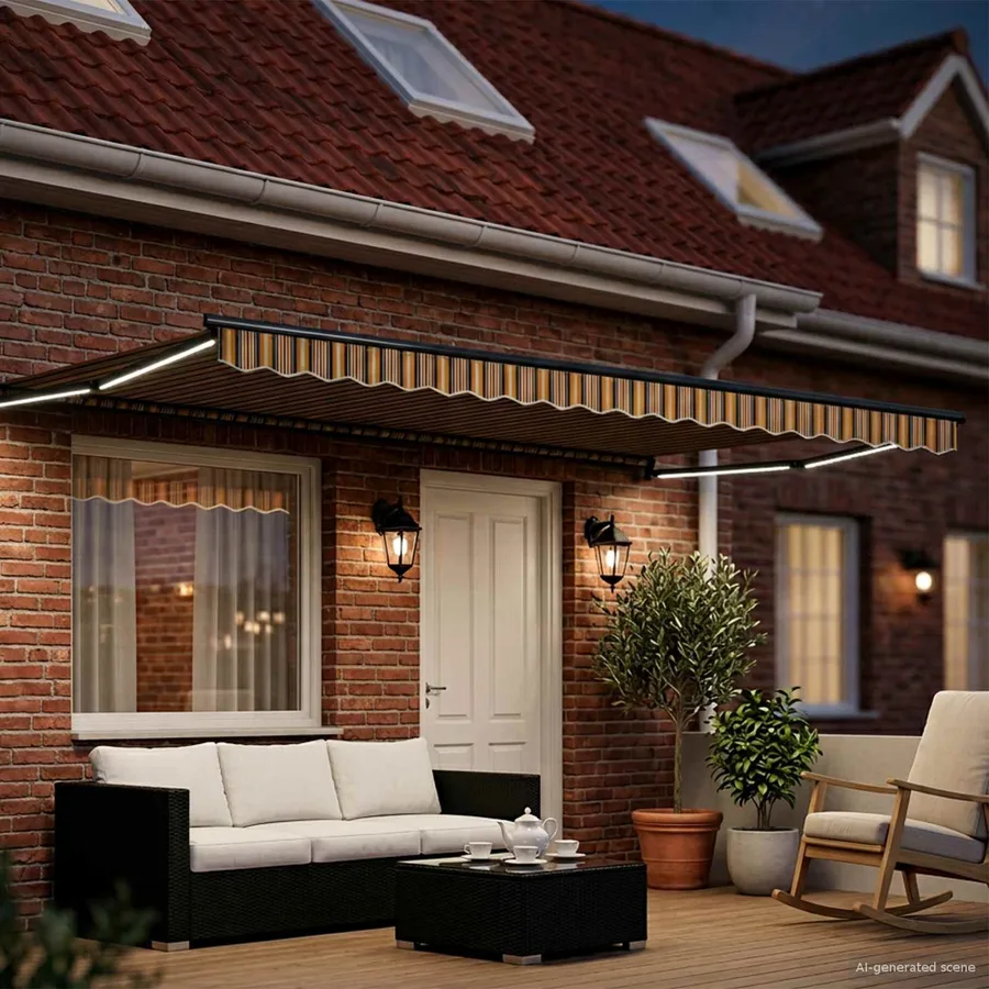 Store rétractable manuel avec LEDs 4,5 × 3 m - 3