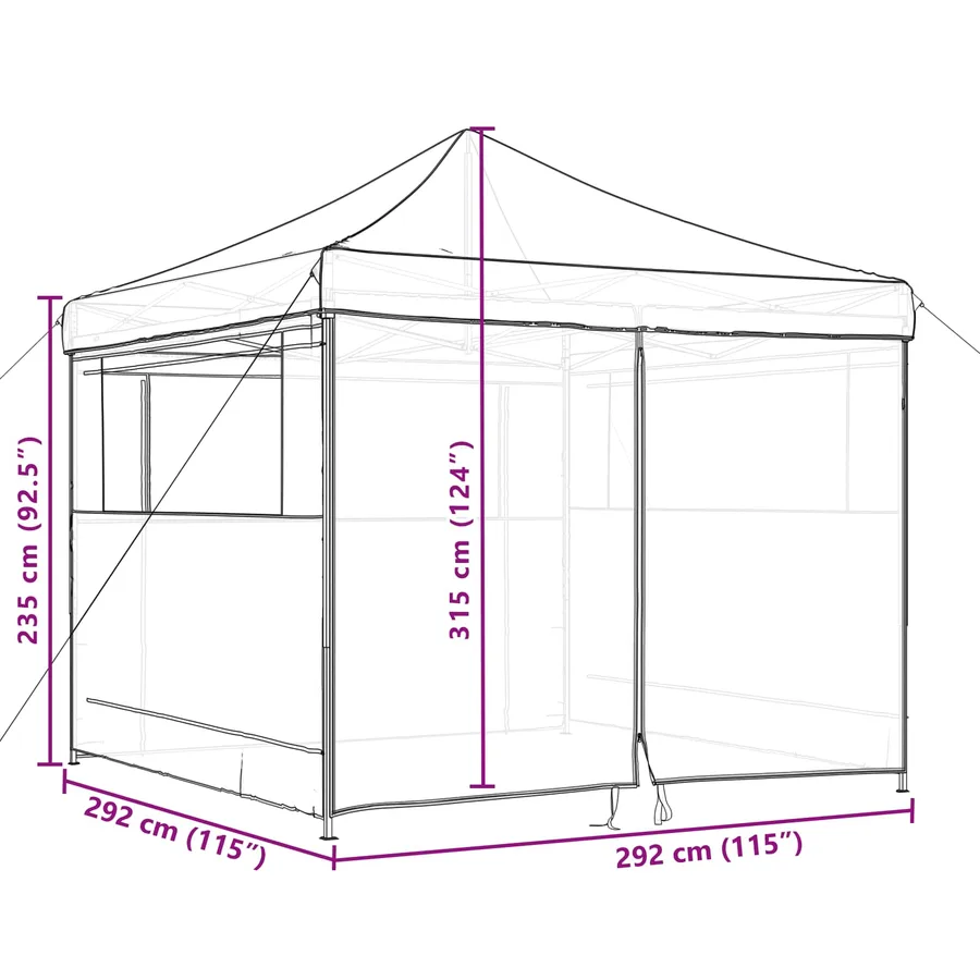 Tente de fête Bordeaux 292 x 292 x 315 cm Tissu Oxford - 12