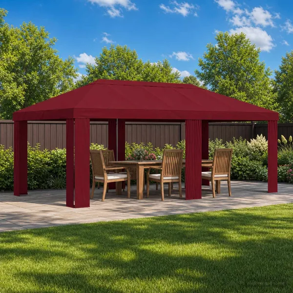 Housse de Gazebo 6 x 3 m Bordeaux Polyester 190 gsm