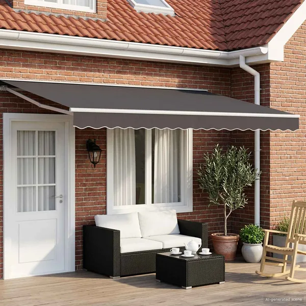 Auvent rétractable manuel Anthracite 4,5 × 3,5 m
