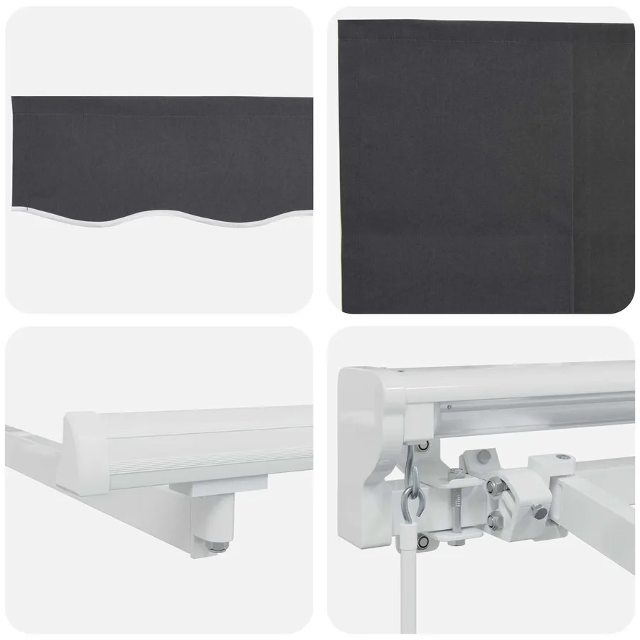Auvent rétractable manuel Anthracite 4,5 × 3,5 m - 7