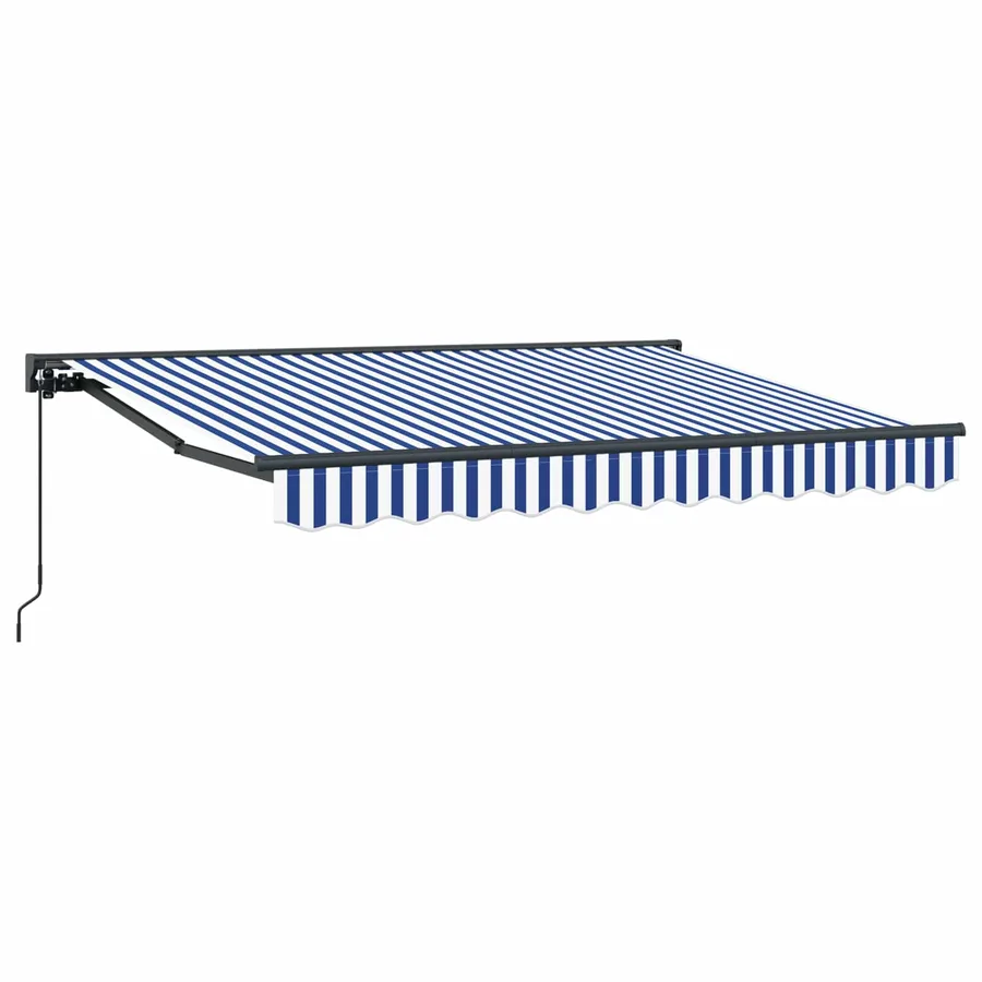 Auvent rétractable manuel Bleu et Blanc 3 x 2 m - 2