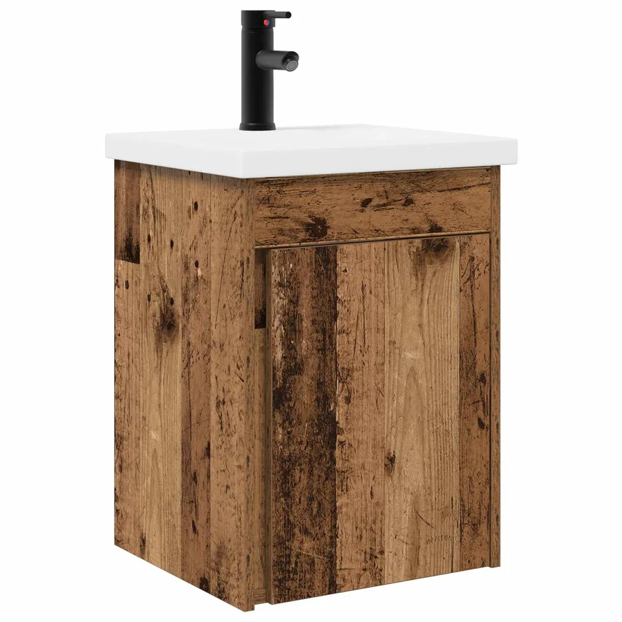Meuble de salle de bain avec robinet Bois ancien - 2