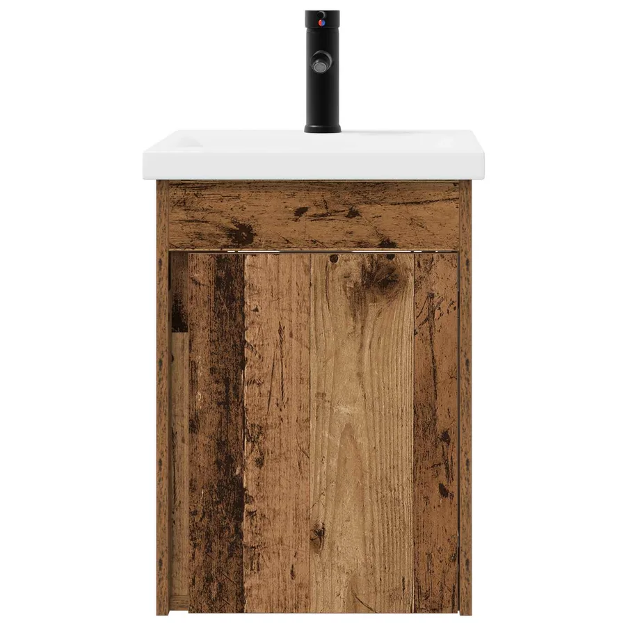 Meuble de salle de bain avec robinet Bois ancien - 5