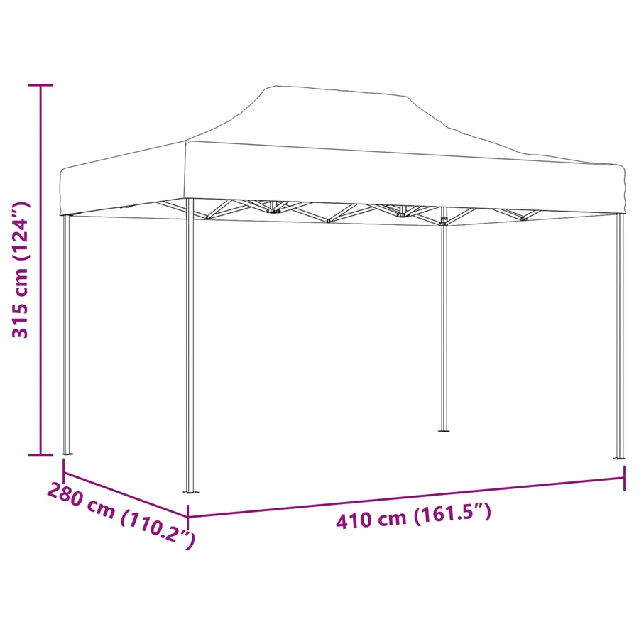 Tente de fête Anthracite 280 x 410 x 315 cm Tissu Oxford - 12