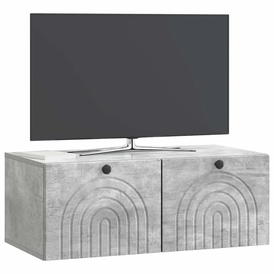 Meuble TV mural Gris béton 78,5 x 41 x 30 cm Bois d'ingénierie - 3