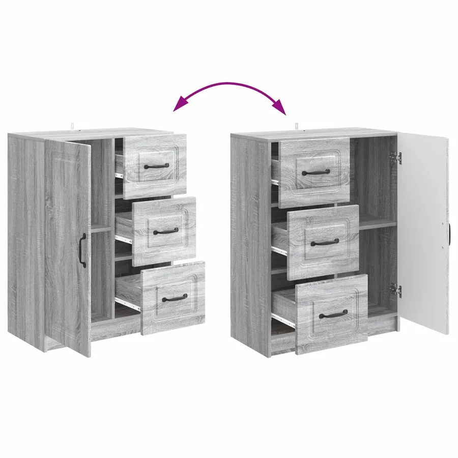 Buffet Sonoma gris 66 x 34,5 x 87 cm Bois d'ingénierie - 8