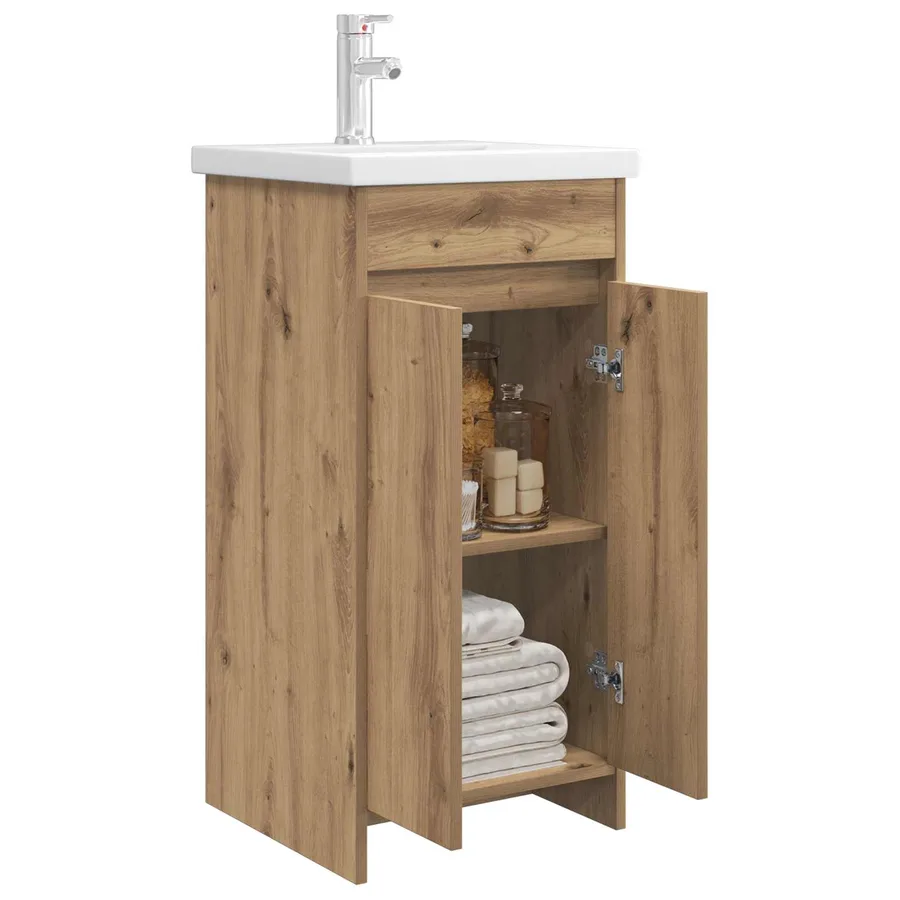 Meuble de salle de bain avec évier Chêne artisanal - 3
