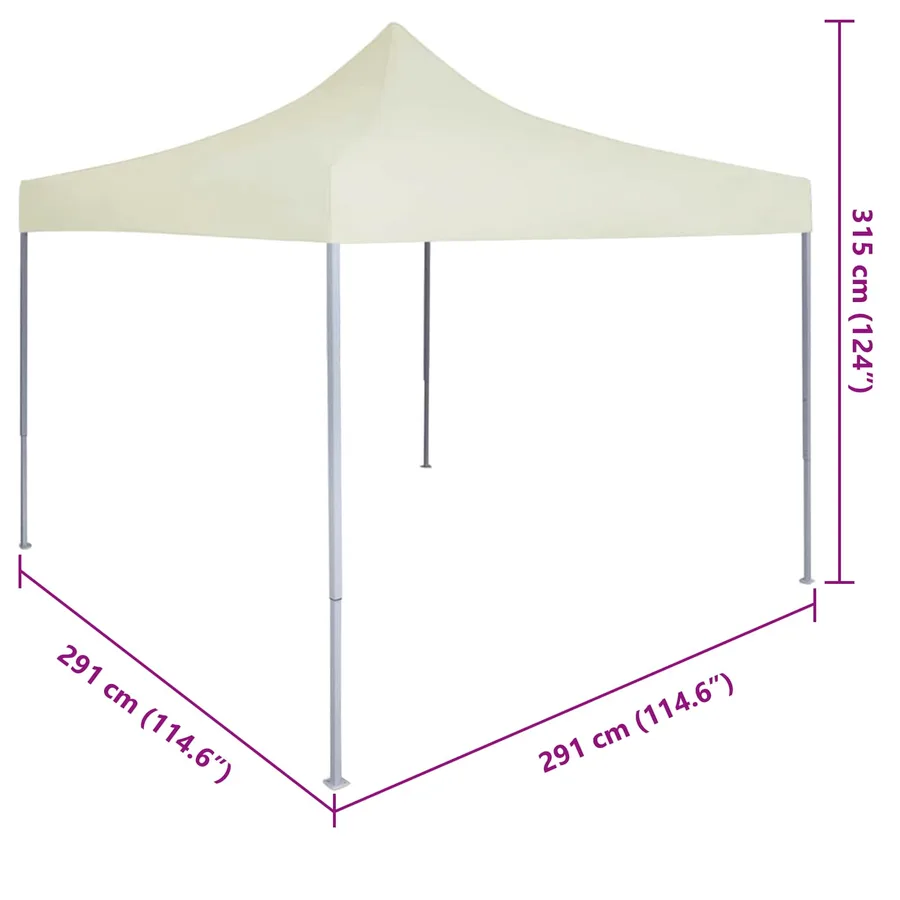 Tente de fête Crème 291 x 291 x 315 cm Tissu Oxford - 12