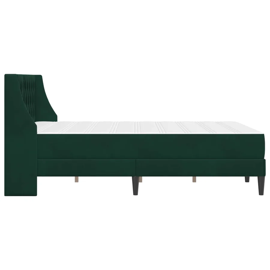 Cadre de lit avec matelas Vert foncé 120 x 190 cm Velours - 7