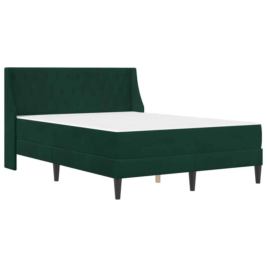 Cadre de lit avec matelas Vert foncé 140 x 200 cm Velours - 3