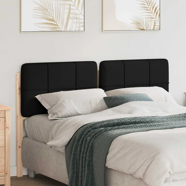 Tête de lit capitonnée Marron et Noir 150 cm Pin massif