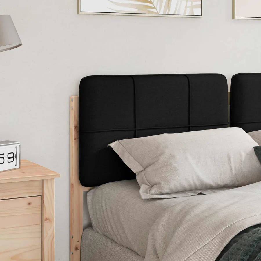 Tête de lit capitonnée Marron et Noir 150 cm Pin massif - 3