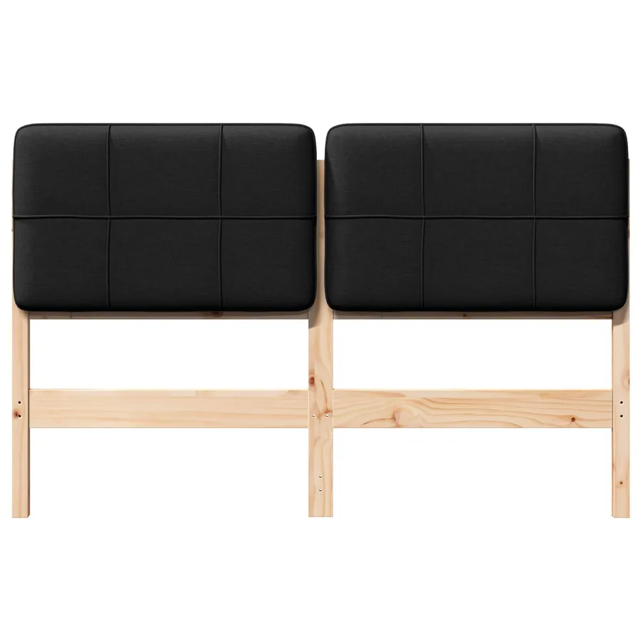 Tête de lit capitonnée Marron et Noir 150 cm Pin massif - 4