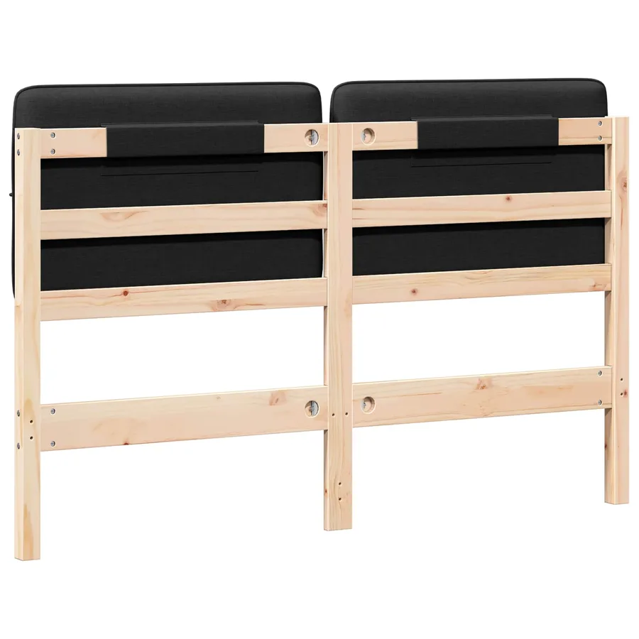 Tête de lit capitonnée Marron et Noir 150 cm Pin massif - 6