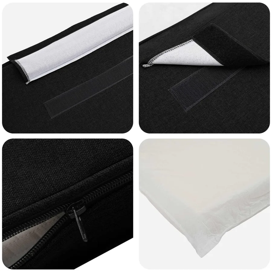 Tête de lit capitonnée Marron et Noir 150 cm Pin massif - 7