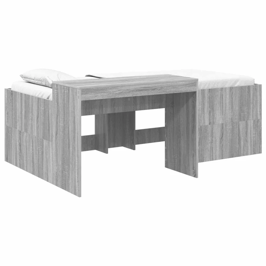 Lit haut pour enfants avec bureau Sonoma gris 90 x 200 cm - 2