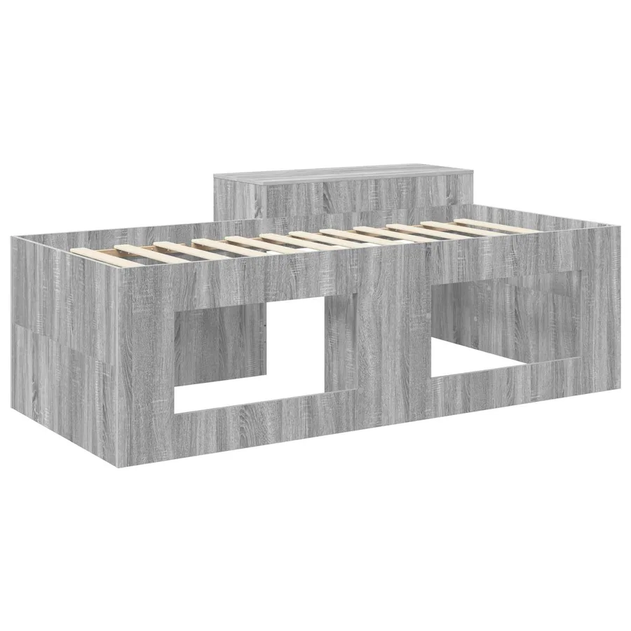 Lit haut pour enfants avec bureau Sonoma gris 90 x 200 cm - 5