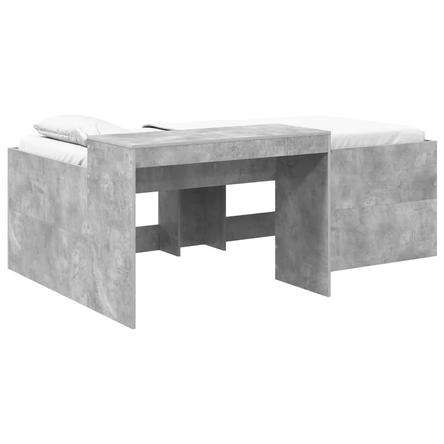 Lit haut pour enfants avec bureau Gris béton 90 x 200 cm - 2