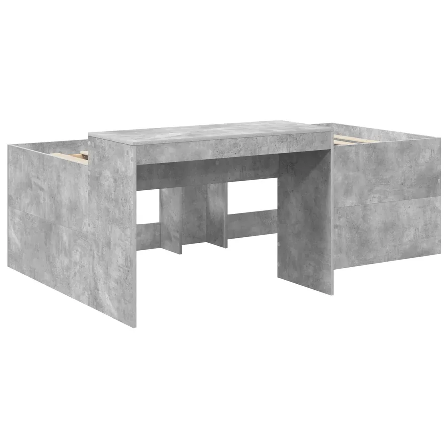 Lit haut pour enfants avec bureau Gris béton 90 x 200 cm - 3