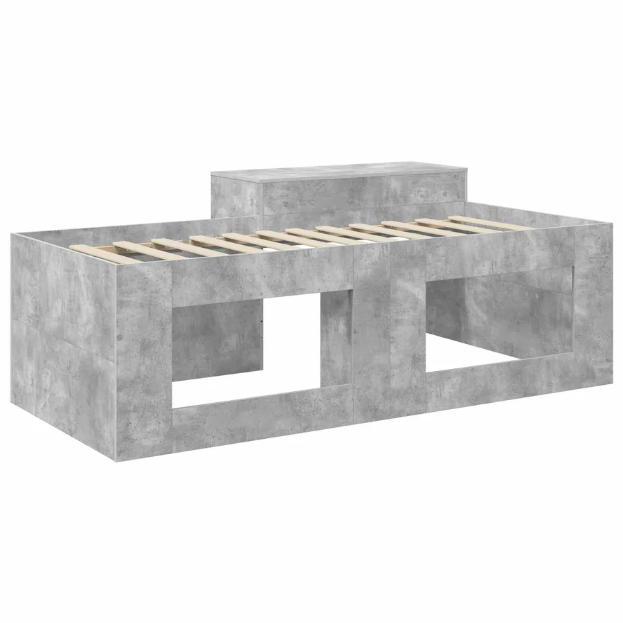 Lit haut pour enfants avec bureau Gris béton 90 x 200 cm - 5