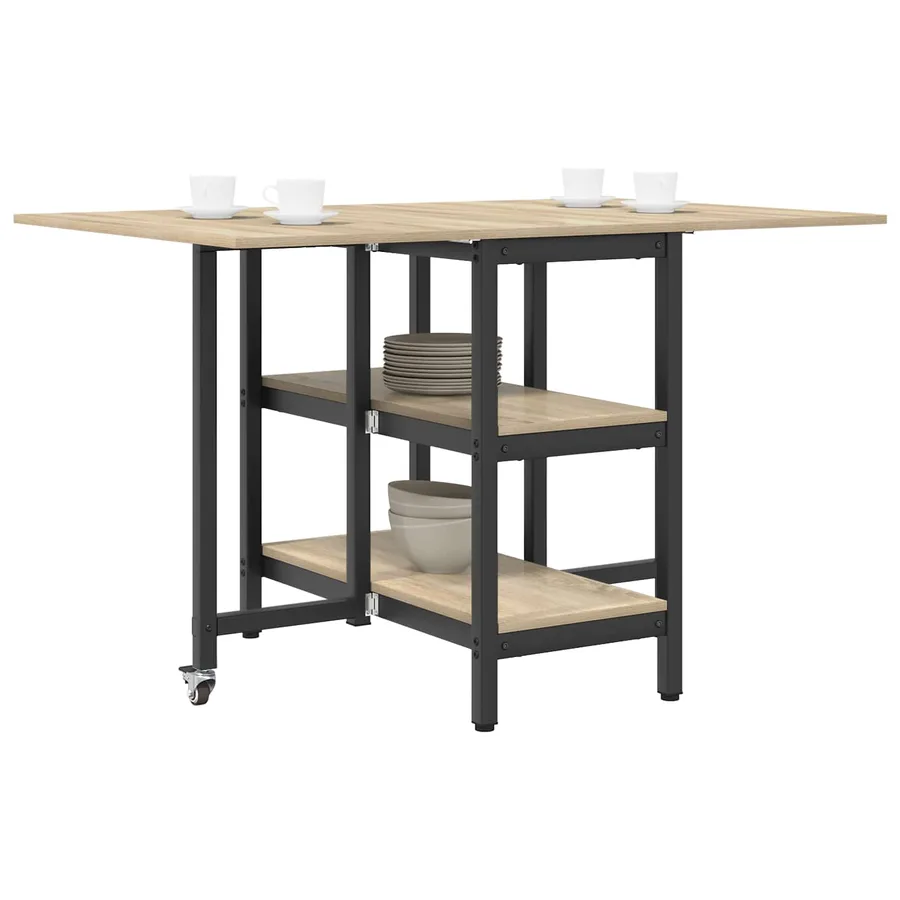 Table à dîner 122 x 80 x 76,5 cm Bois d'ingénierie Chêne Sonoma - 3