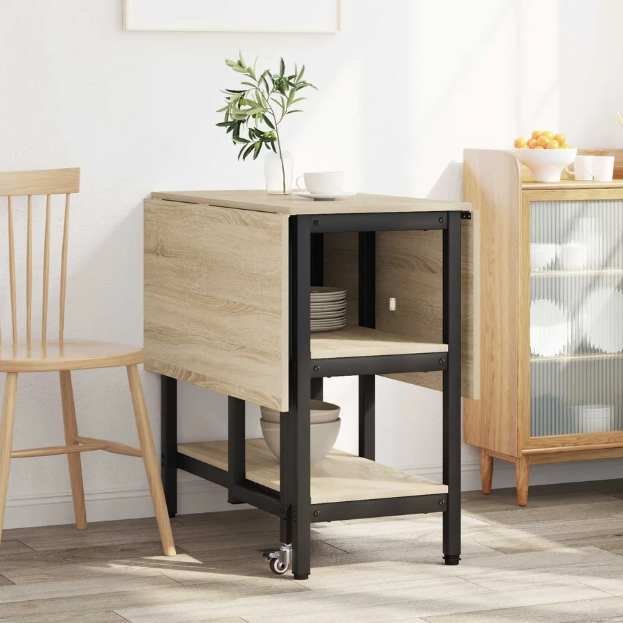 Table à dîner 122 x 80 x 76,5 cm Bois d'ingénierie Chêne Sonoma - 4