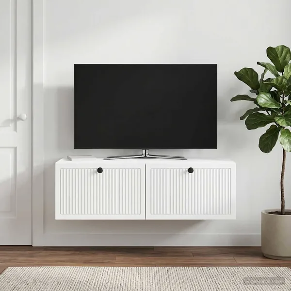 Meuble TV mural Blanc 98 x 41 x 30 cm Bois d'ingénierie