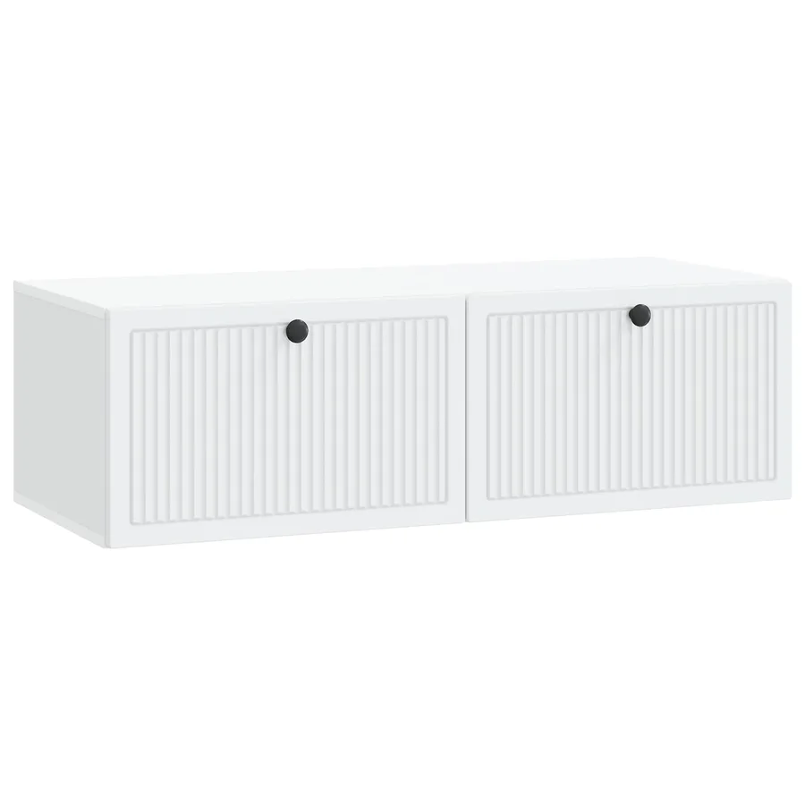 Meuble TV mural Blanc 98 x 41 x 30 cm Bois d'ingénierie - 2