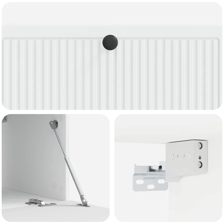 Meuble TV mural Blanc 98 x 41 x 30 cm Bois d'ingénierie - 9