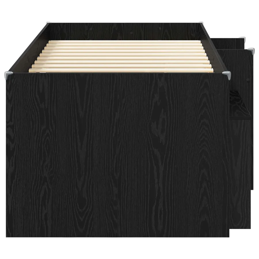 Cadre de lit en loft avec armoire 3 pc Noir Bois d'ingénierie - 4