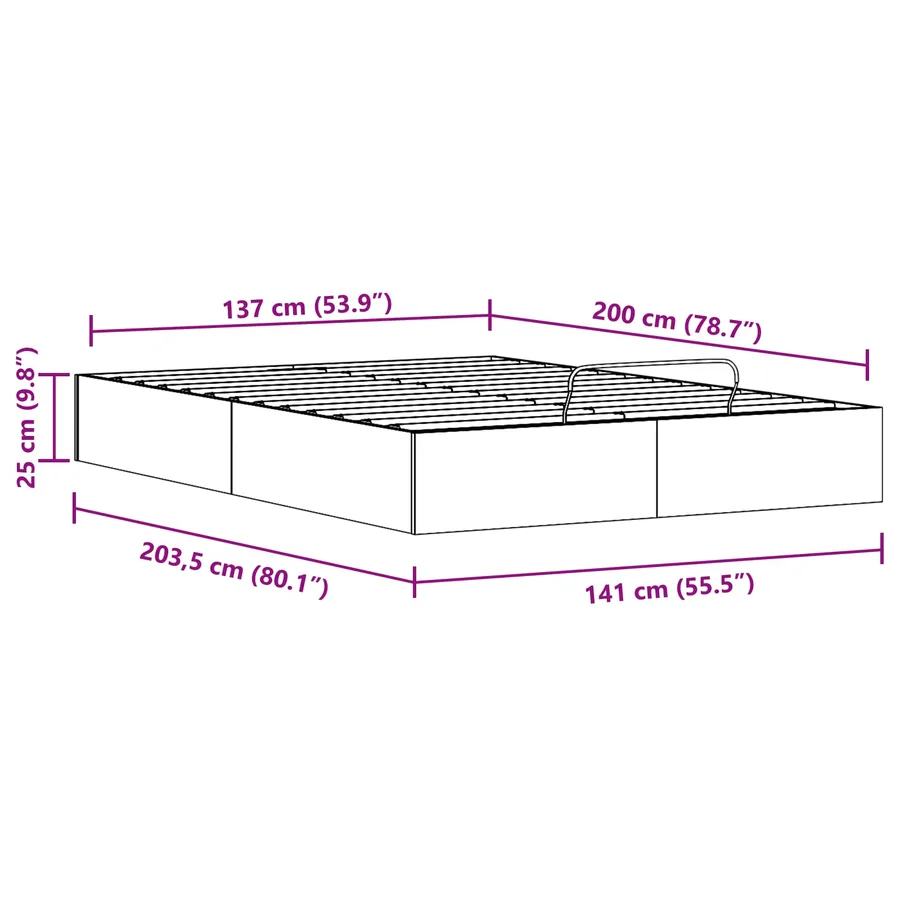 Cadre de lit ottoman avec rangement Blanc 140 x 200 cm - 11