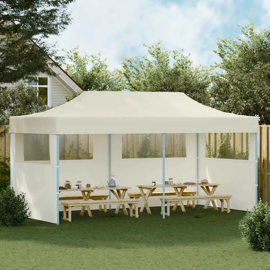 Tente de fête Crème 291 x 580 x 315 cm Tissu Oxford - 3