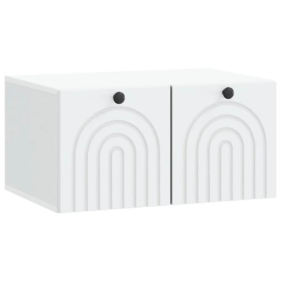 Meuble TV mural Blanc 59,5 x 41 x 30 cm Bois d'ingénierie - 2