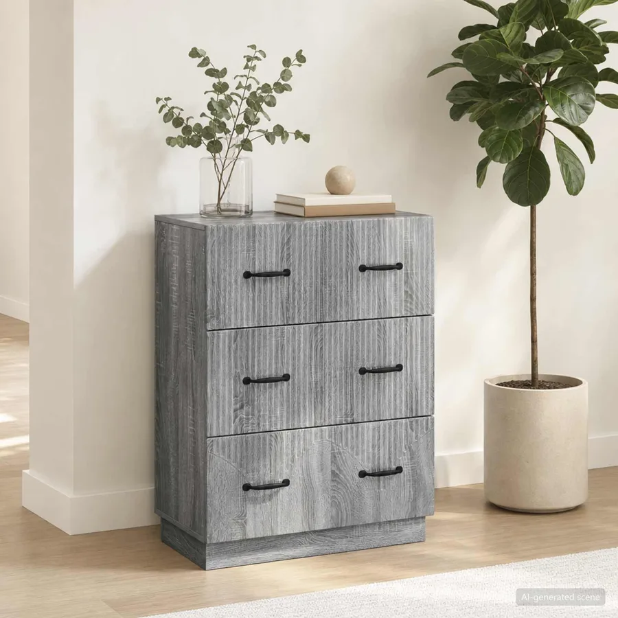 Armoire à tiroirs Sonoma gris 66 x 34,5 x 87 cm - 4
