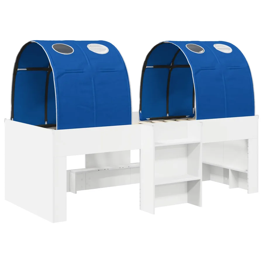 Lit Haut pour Enfants avec Tunnel 3 pc Blanc et bleu - 3