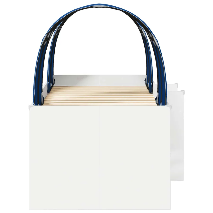 Lit Haut pour Enfants avec Tunnel 3 pc Blanc et bleu - 7
