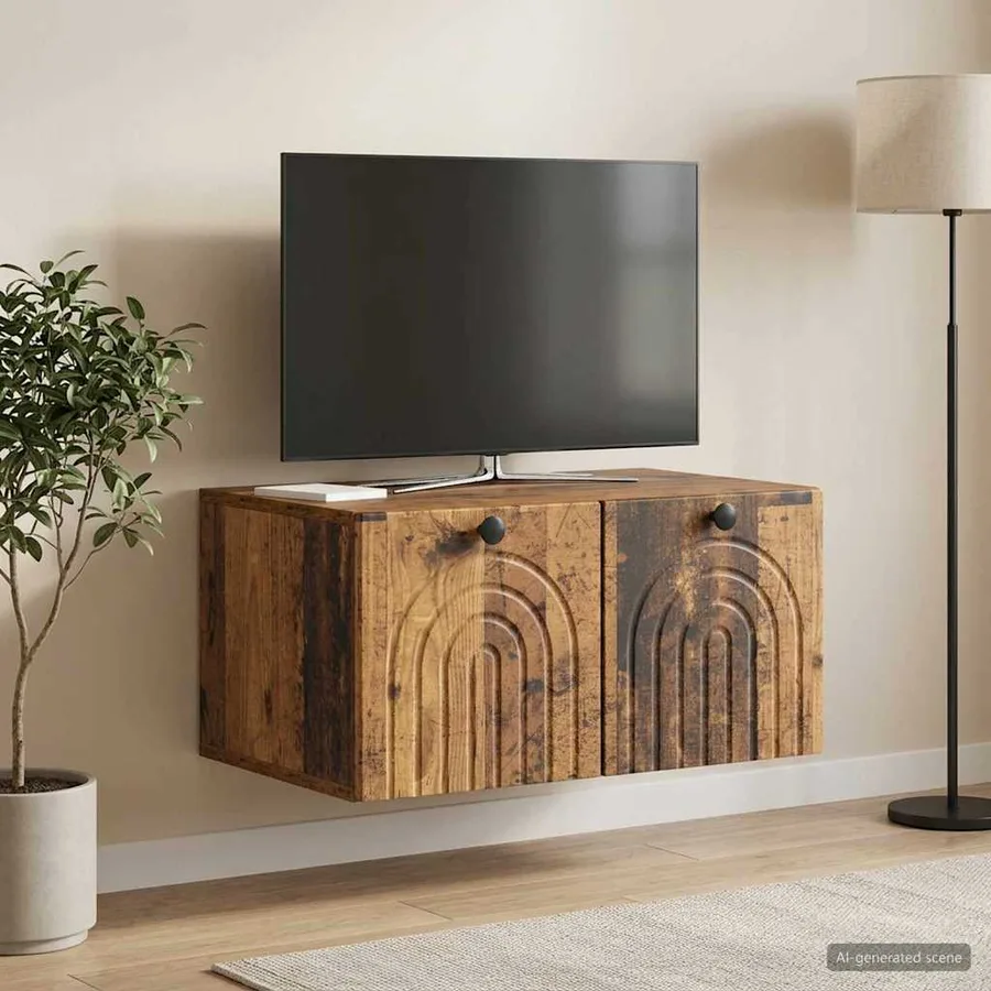 Meuble TV mural Bois ancien 59,5 x 41 x 30 cm Bois d'ingénierie - 4