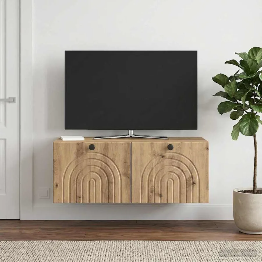 Meuble TV mural 78,5 x 41 x 30 cm Chêne artisanal