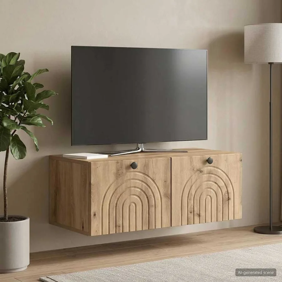 Meuble TV mural 78,5 x 41 x 30 cm Chêne artisanal - 4