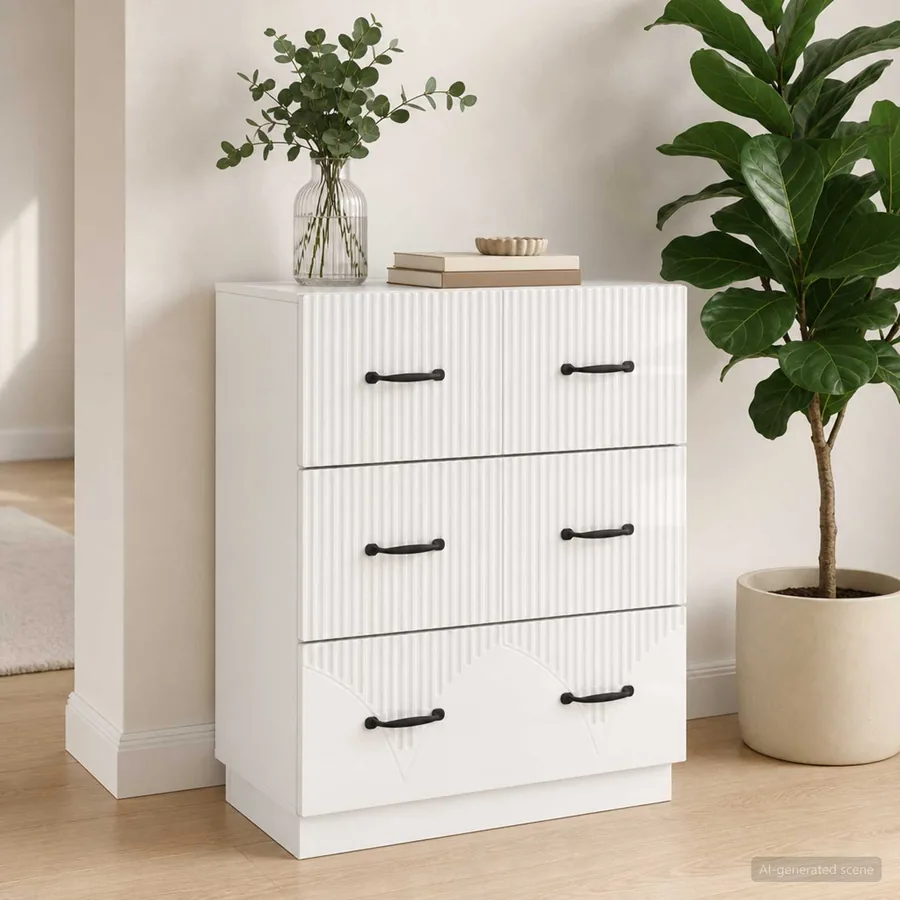 Armoire à tiroirs Blanc brillant 66 x 34,5 x 87 cm