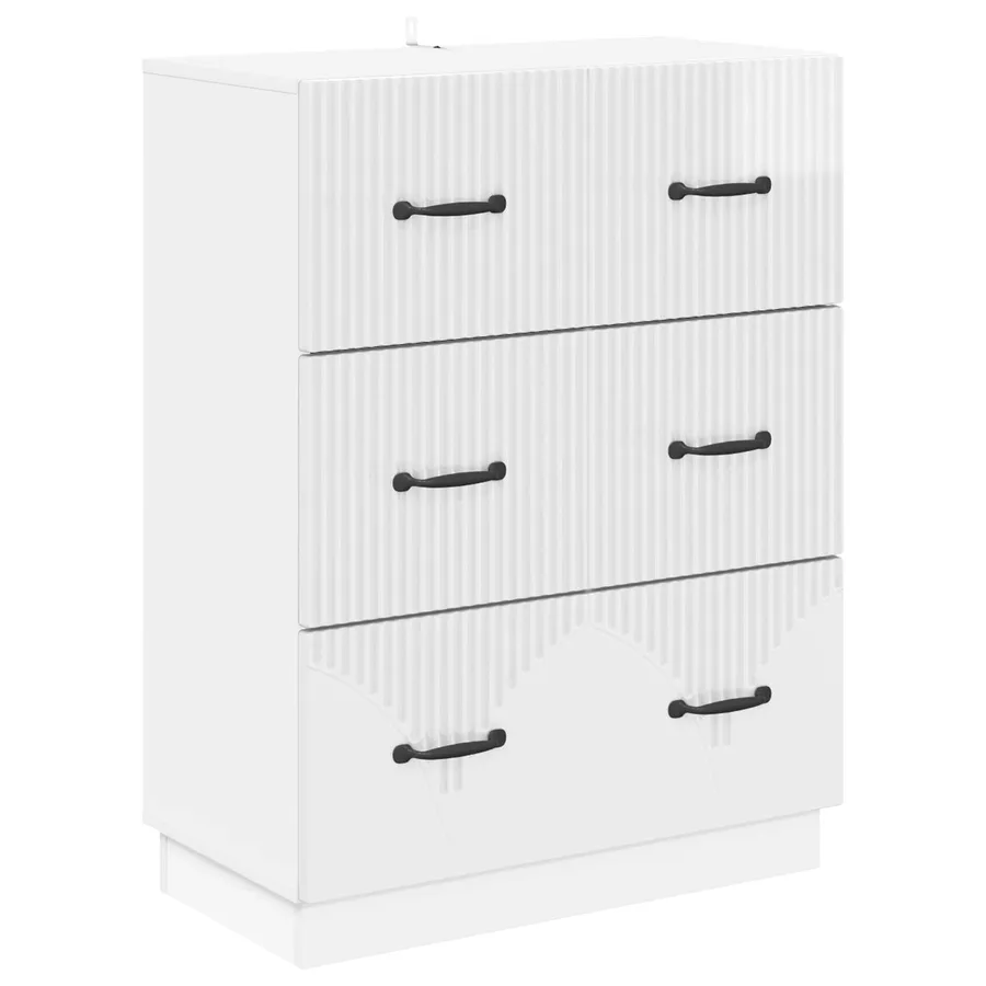 Armoire à tiroirs Blanc brillant 66 x 34,5 x 87 cm - 2