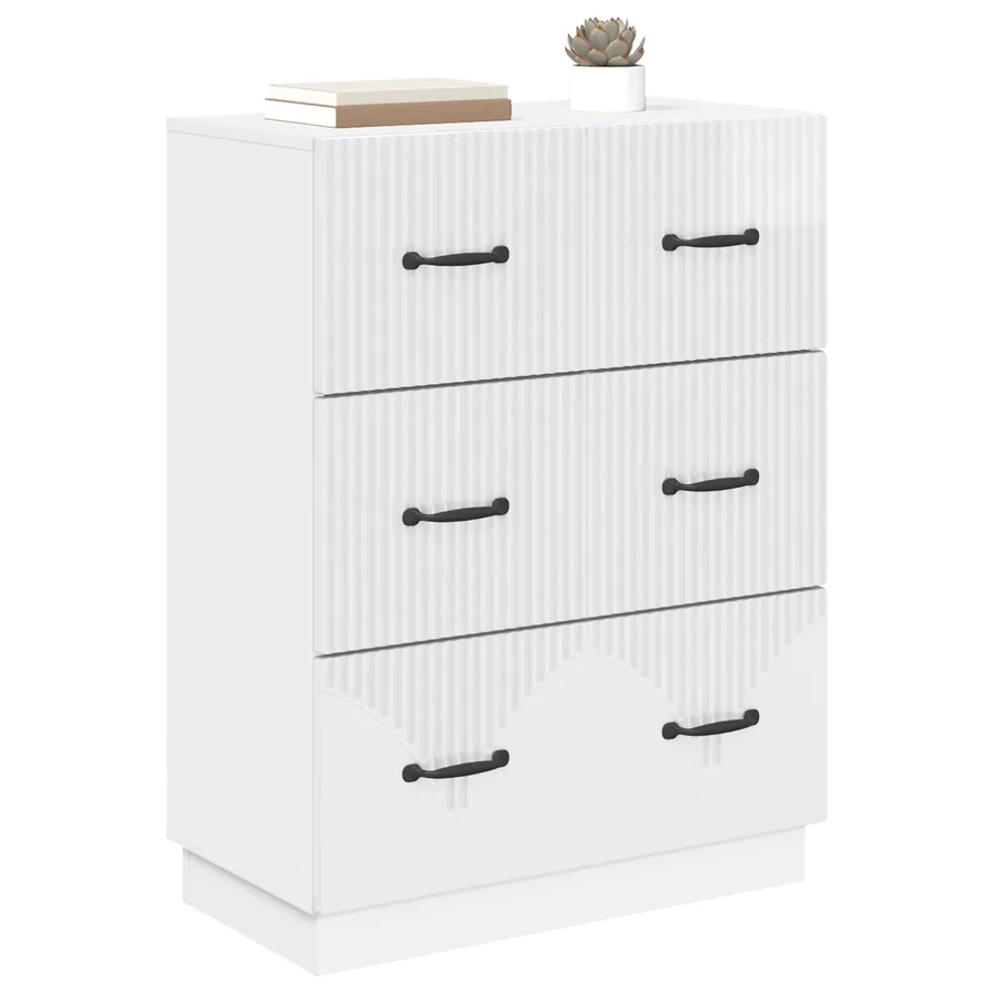 Armoire à tiroirs Blanc brillant 66 x 34,5 x 87 cm - 3