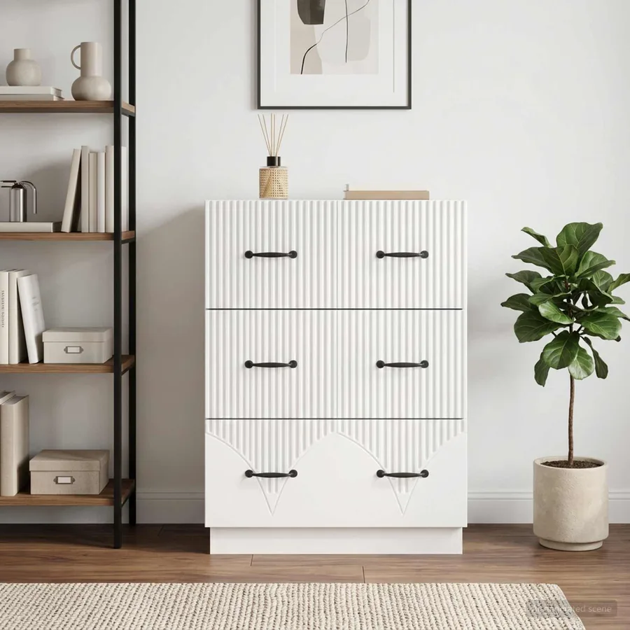 Armoire à tiroirs Blanc brillant 66 x 34,5 x 87 cm - 4