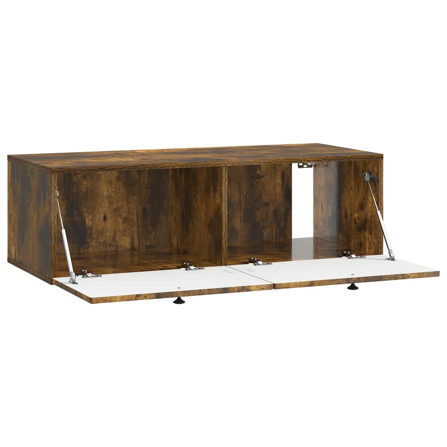 Meuble TV mural Chêne fumé 98 x 41 x 30 cm Bois d'ingénierie - 5