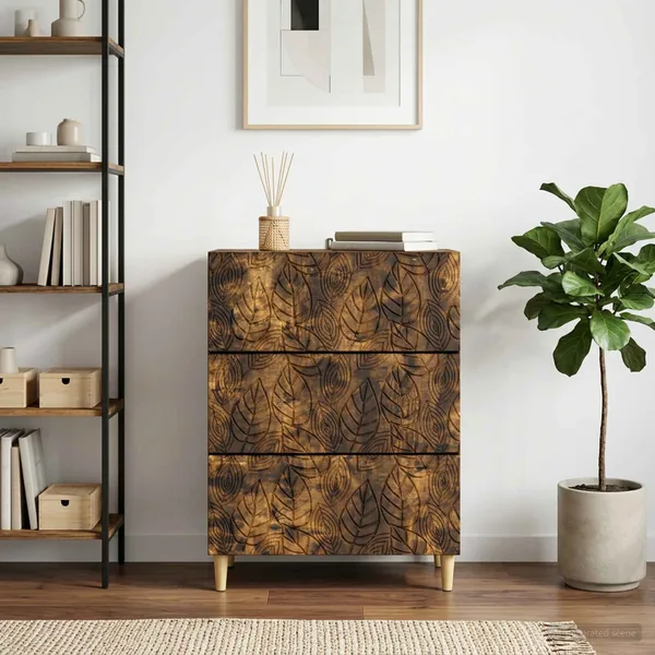 Armoire à tiroirs Chêne fumé 66 x 34,5 x 90 cm