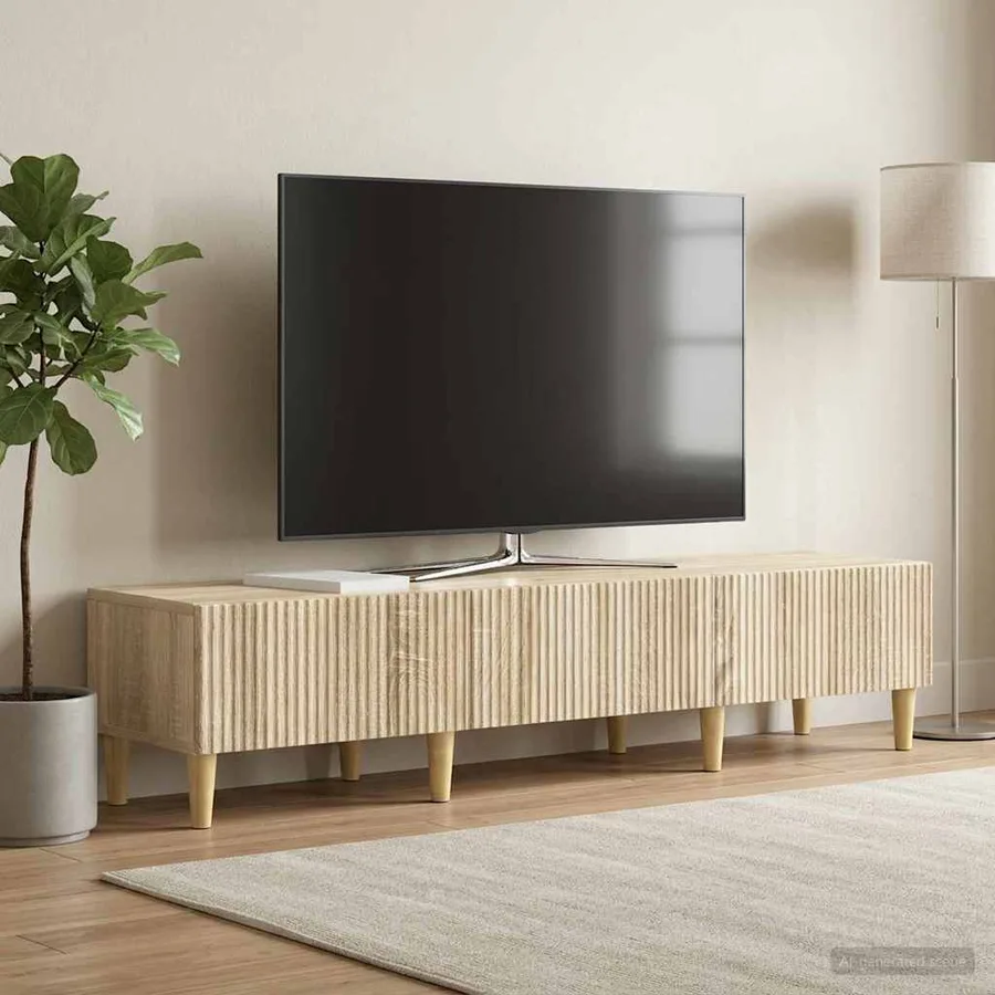Meuble TV Chêne Sonoma 147 x 34,5 x 30 cm Bois d'ingénierie - 4
