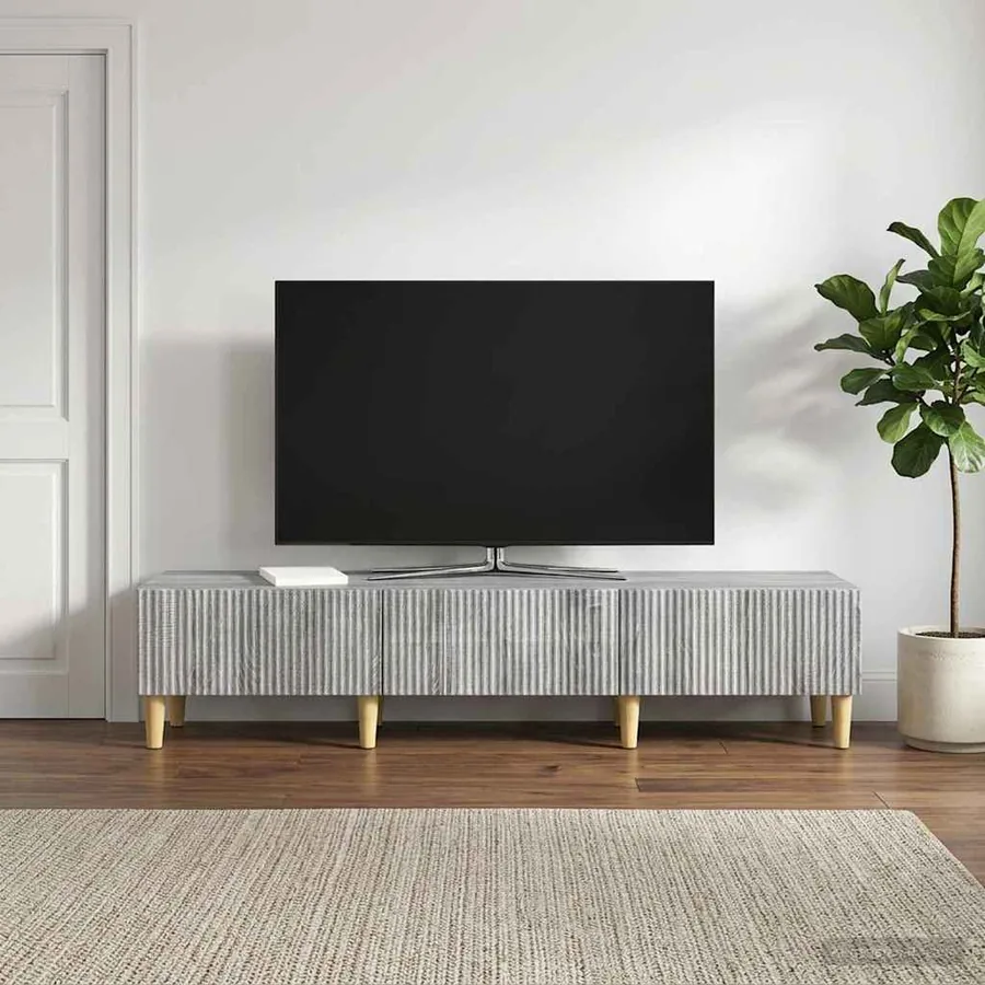 Meuble TV Sonoma gris 147 x 34,5 x 30 cm Bois d'ingénierie